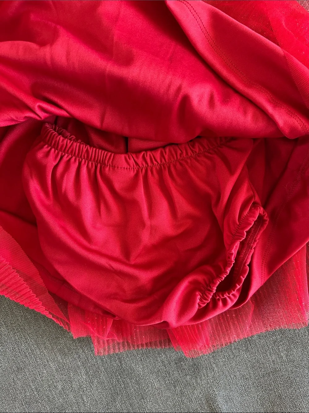 Just Lizzy You Red Tulle Dress with Headband Bow Baby 18 month